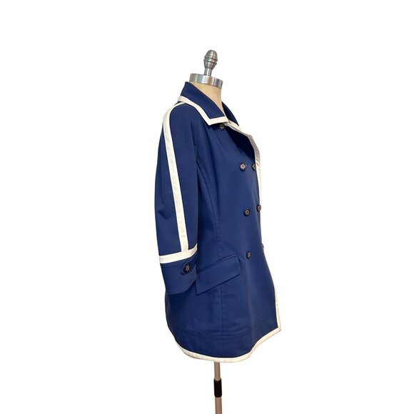 St. John Sport Womens Navy & White Double-Breasted Jacket Small - Picture 2 of 6